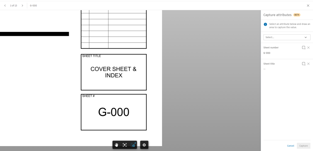 Close up shot of "Sheet Title" box